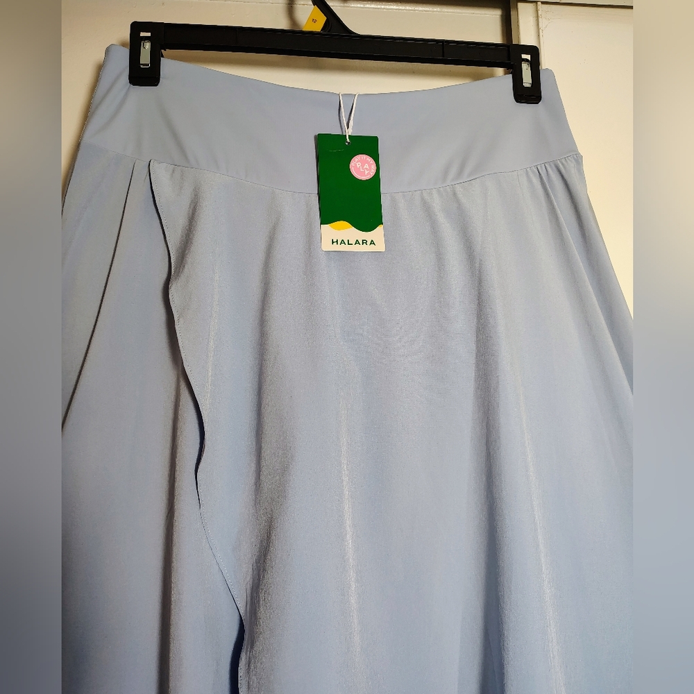 NWT Halara Breezeful 2-in-1 maxi skort high waist Asimetrica light blue ballad L - Picture 7 of 14